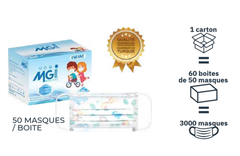 300 Masques type IIR EN 146823 pour enfants