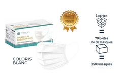 3 500 Masques de Protection Type IIR coloris blanc