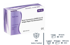 Carton de 400 tests salivaires avec résultats en 15 minutes