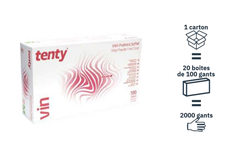 2000 gants Médicaux vinyle non poudrés Tenty