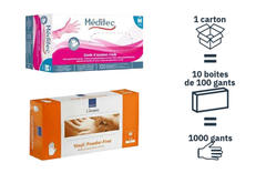 1000 gants Médicaux vinyle non poudrés Meditec