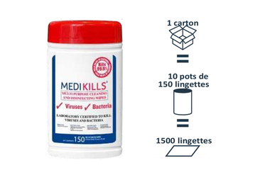 1 500 lingettes désinfectantes Virucides