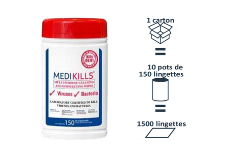 1 500 lingettes désinfectantes Virucides