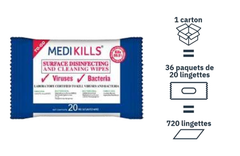 720 lingettes désinfectantes Virucides